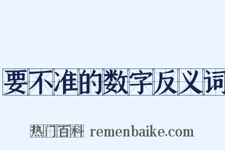 要不准的数字反义词是什么意思的图片